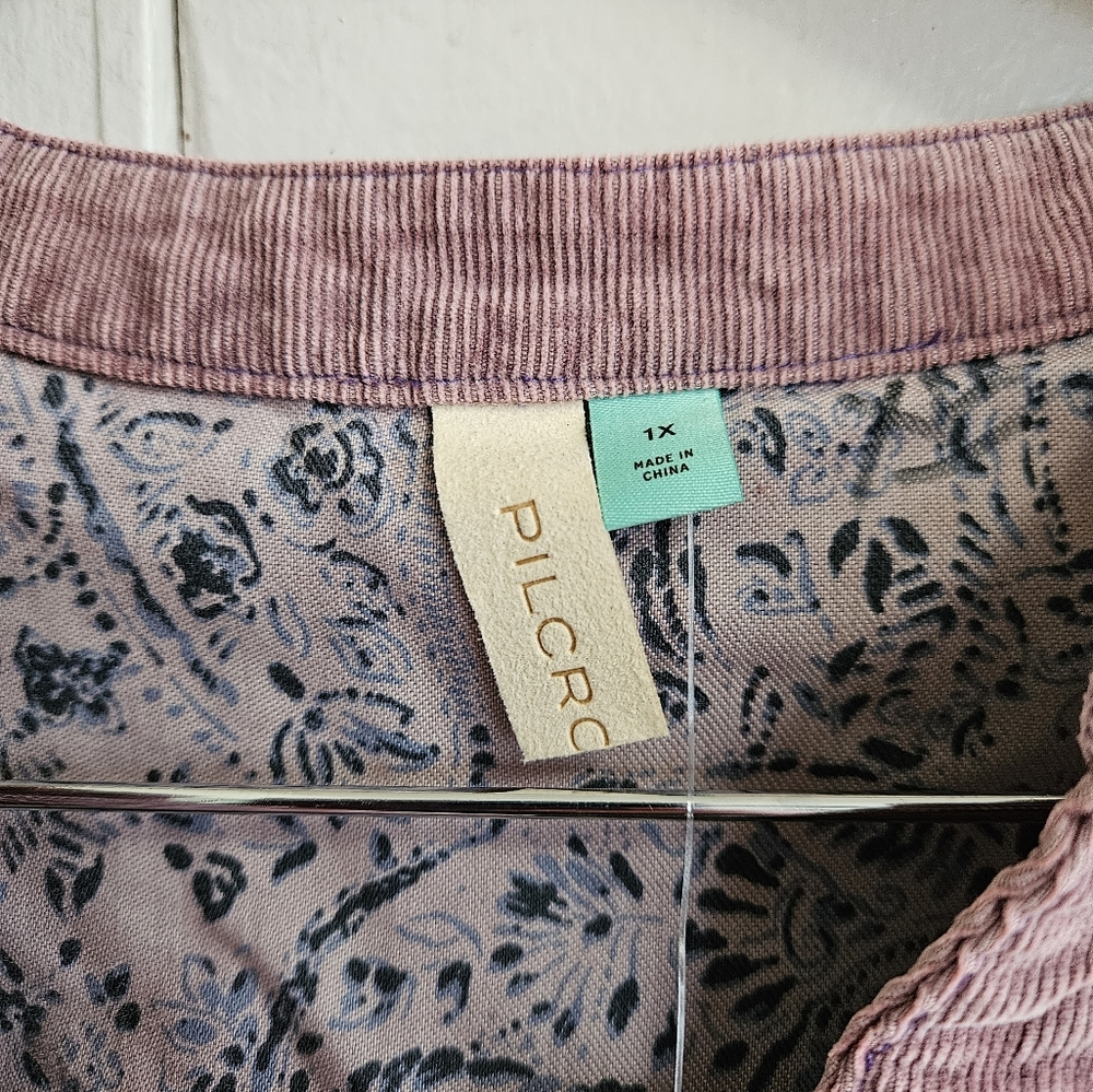 NWT Pilcro ( Anthropology) flounced corduroy pink mini dress Size 1X - Picture 3 of 11